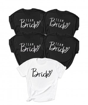 Set 5 tricouri Petrecerea burlacitelor "Team Bride Little Heart"